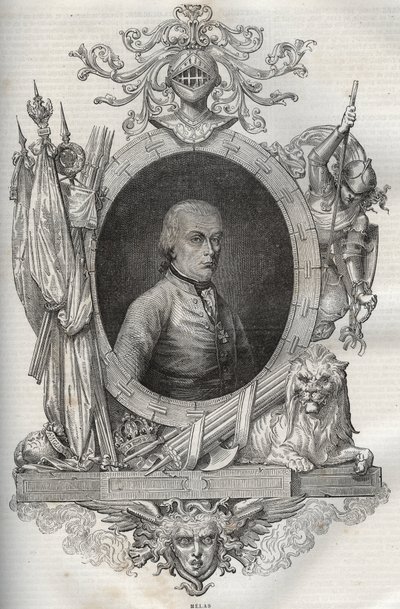 Michael Friedrich Benedikt báró von MELAS (1729-1806), feldmarschal - - Maurice La Charest új nemzeti enciklopédiája - 1870 - alkotó: French School