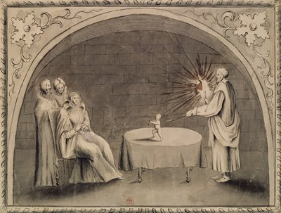 Michel de Nostradame (1503-66) és Catherine de Medici (1519-89) 1559 (toll, tinta és mosás papíron) alkotó: French School