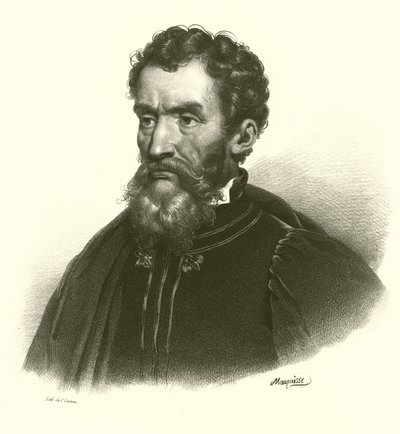 Michelangelo, portré (metszet) alkotó: French School