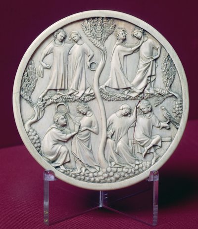 Udvari jeleneteket ábrázoló tükörtok, 1320-30 körül (lásd még: 170247) alkotó: French School