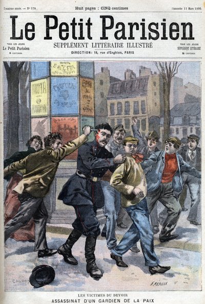 Vegyes tény: Egy békefenntartó meggyilkolása a párizsi rue Vergniaud-ban 1900-ban – a „Le petit Parisien”-ben” alkotó: French School