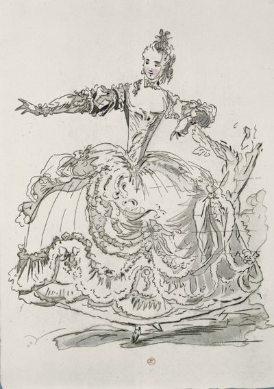Miss Puvigne mint Az élő szobor, Pygmalionban, Lamotte librettója, Jean-Philippe Rameau (1683-1764) 1748 (színes metszet) alkotó: French School