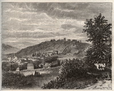 Montmedy - Meuse, Lotaringia régióban - V.A. Malt-Brown metszet a „La France illustrée: földrajz, történelem, statisztikai igazgatás” című könyvében. 1884 alkotó: French School