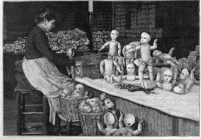 Montreuil babagyár 1888-ban. alkotó: French School