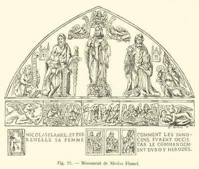 Nicolas Flamel emlékműve alkotó: French School