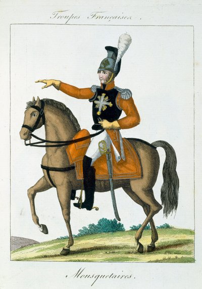 Lovas testőr, a Troupes Francaises-től, kocsma. Bassetben, Párizsban, 1790 körül alkotó: French School
