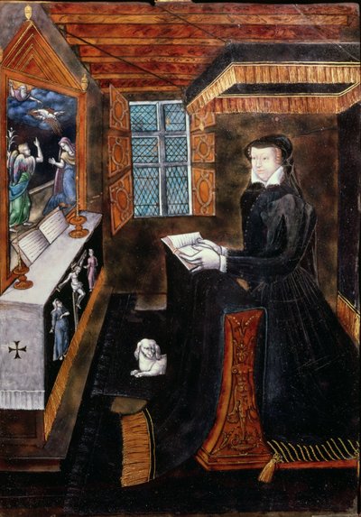 Gyászszekrény Krisztus életének jeleneteivel, II. Henrik (1519-59) és Katalin de Medici (1519-89) attribútumaival (zománc és fa) (154768 részlet) alkotó: French School
