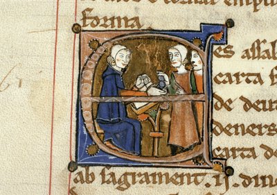 Ms.41 f.82v Adófizetés, a Livre Juratiore dAgentől alkotó: French School