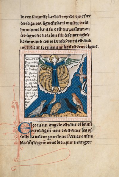 Ms65 f73r, Kommentár Szent János apokalipsziséhez, 13. század vége (toll, tinta és tempera pergamen) alkotó: French School