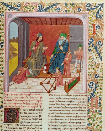 Ms.Fr.218 Az ember hat kora a Des Proprietez des Choses-ból, Bartholomeus Anglicus alkotó: French School