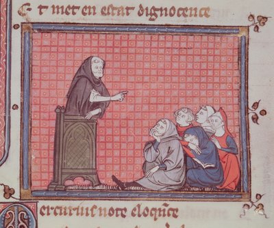 Ms 1044 fol.67 The Sermon, Ovide Moralise-ból írta Chretien Legouais alkotó: French School