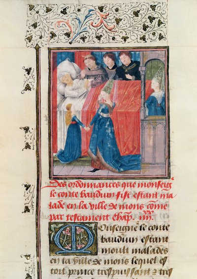 Ms 149 t.3 fol.163 Baldwin V. hainaulti gróf végső betegsége alkotó: French School