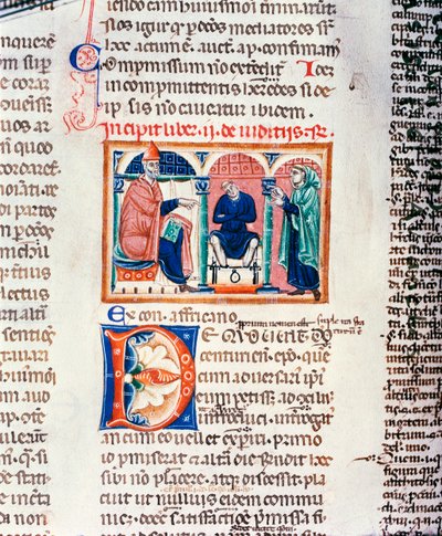 Ms 150 f.61v A ítélet, a Decrets de St. Gregoire IX. alkotó: French School