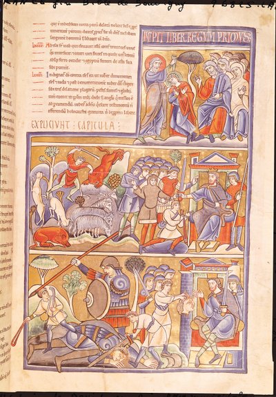 Ms 1 f.93r Dávid története, a Souvigny Bibliából alkotó: French School