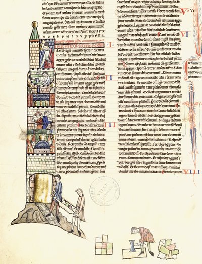 Ms 21 f.167v Torony építése alkotó: French School