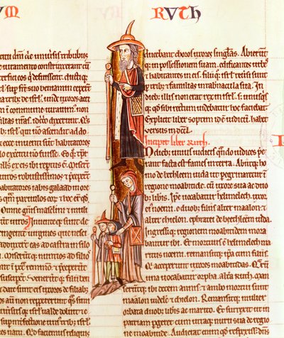 Ms 21 fol.97 Ruth és Boáz, egy Bibliából alkotó: French School