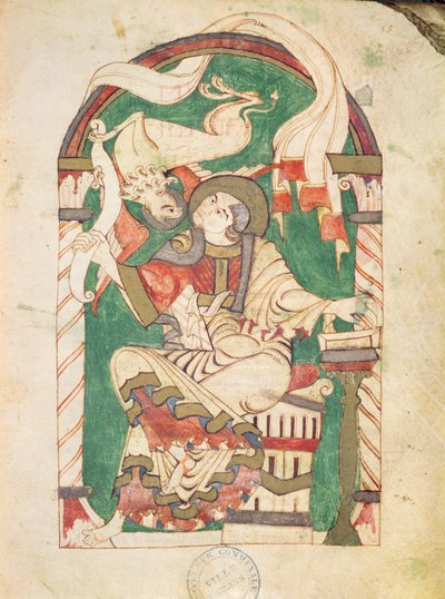 Ms 24 fol.53 St. Mark, a Corbie Abbey evangéliumából alkotó: French School