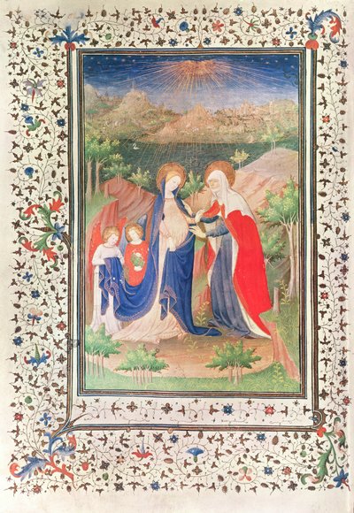 Ms 2 fol.65v The Visitation, a Boucicaut órákból, 1410 körül alkotó: French School