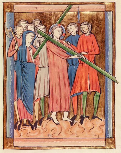Ms 3016 fol.16 Christ Carrying the Cross, Psautier a lUsage de Paris alkotó: French School