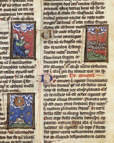 Ms 320 Fol.197 Comets, Thomas van Cantimpre (1201-72) „The Nature of Things” című művéből (vellumon) alkotó: French School