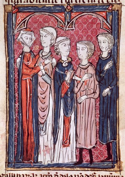 Ms 372 fol.141 An Engagement, Decrets de Gratien alkotó: French School
