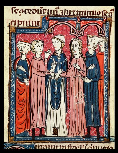 Ms 372 fol.153 A Marriage, a Decrets de Gratientől alkotó: French School