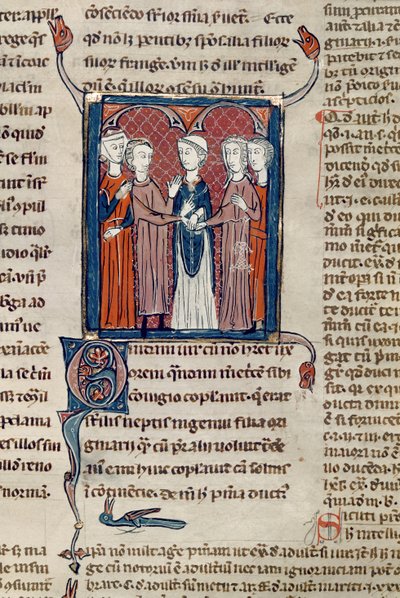 Ms 372 fol.168 Házassági jelenet, Decrets de Gratienből alkotó: French School