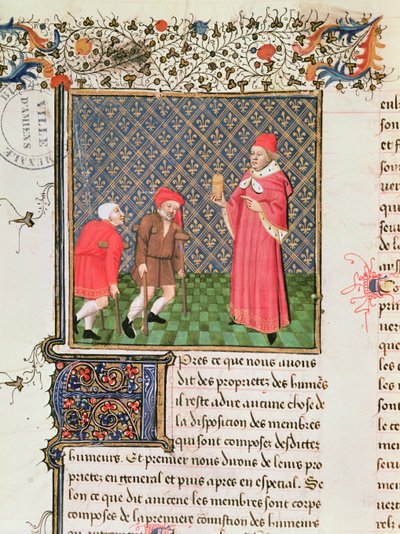 Ms 399 fol.35v Beggars, Barthelemy langlais A dolgok tulajdonságainak könyvéből alkotó: French School