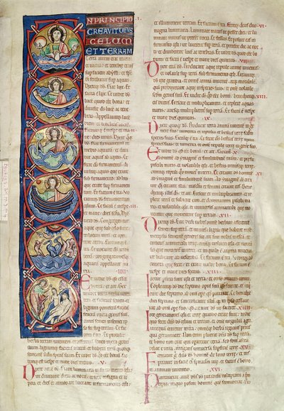 Ms 3 fol.4 A teremtés hat napja, Bourges-i Szent Sulpicius Bibliájából alkotó: French School