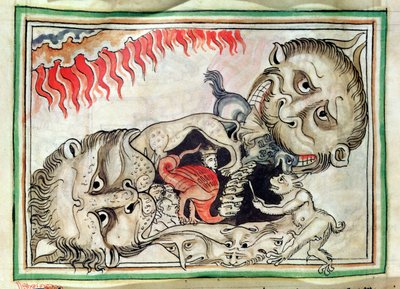 Ms 422 f.95v Pokol alkotó: French School