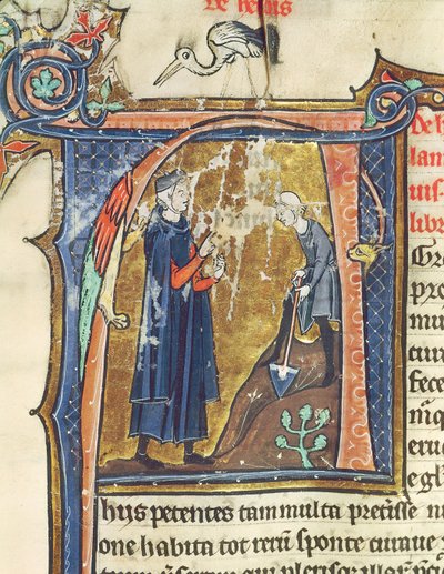 Ms 426 fol.6 Digging, A természet tükre, Vincent de Beauvais alkotó: French School