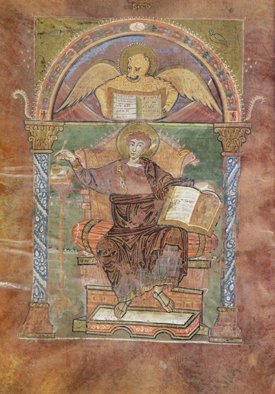 Ms 4 fol.66v St. Mark, St. Riquier evangéliumából, 800 körül alkotó: French School