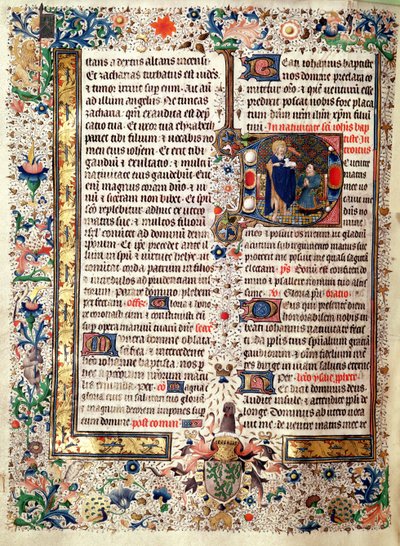 Ms 626 fol.174v Keresztelő Szent János, Jean de Lannoy misekönyvéből alkotó: French School
