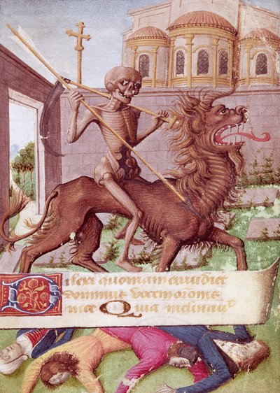 Ms 89 fol.88 A halál diadala, az órák könyvéből alkotó: French School
