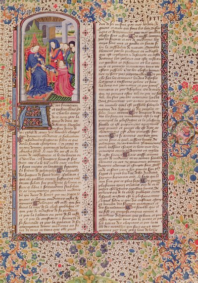 Ms 927 Fol.186 A politika bemutatása a királynak, Arisztotelész (Kr.e. 384-322) etikából, politikából és gazdaságtanból alkotó: French School