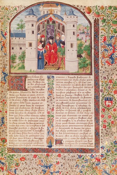 Ms 927 Fol.426 Arisztotelész (Kr.e. 384-322) A közgazdaságtan bemutatása az etikából, politikából és gazdaságtanból (a részletekért lásd még: 165171) alkotó: French School