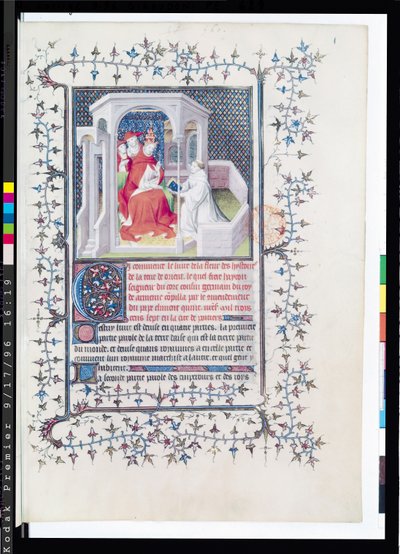 Ms Fr 12201 Fol.1 Hayton bemutatja művét V. Kelemen pápának (kb. 1260-1320) Haytontól (1271) 1402. alkotó: French School