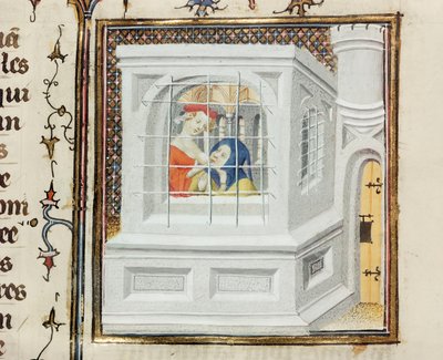 Ms Fr 12420 Roman Charity: Cimon és Pero, a De Claris Women-től, Giovanni Boccaccio (1313-75) alkotó: French School