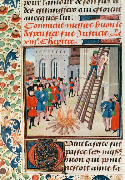 Ms Fr 2643 fol.11 Hugh Despenser kivégzése, a Froissarts Chronicle alkotó: French School