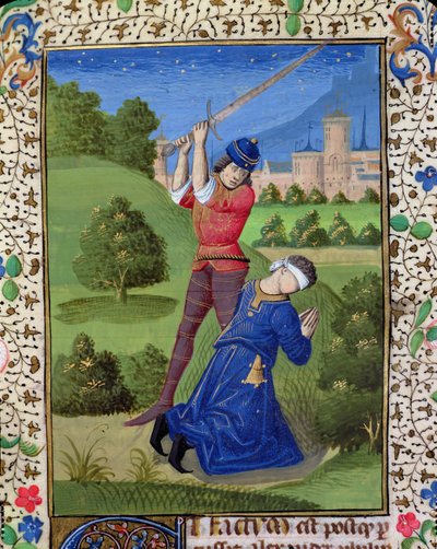 Ms H 7r I. Balas Sándor lefejezése, Jean XXII. Bibliájából alkotó: French School