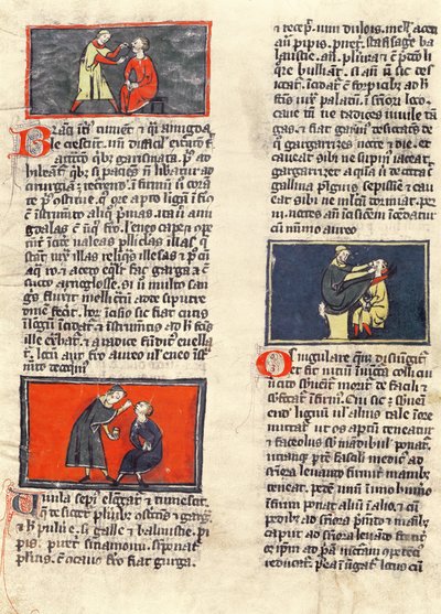 Ms H 89 fol.16v Dental Surgery, Rogier de Salerne „Sebészeti könyvének” kiadásából alkotó: French School