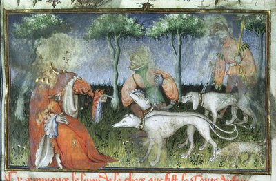 Ms Hunter 385 f.3r Hunting, Gaston de Foix Vadászkönyvéből alkotó: French School