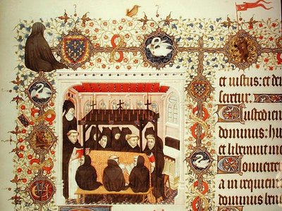 Ms Lat 919 A hercegnő gyásza címerekkel és állatrészletekkel, a Grandes Heures de Duc de Berry-től alkotó: French School