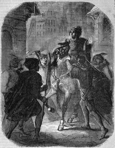 Valois I. Lajos, Orléans hercege (1372-1407) meggyilkolása az Old Rue du Temple-ben, Jean Sans Ppeur – a Histoire de France-ban”” L.-P. Anquetil alkotó: French School