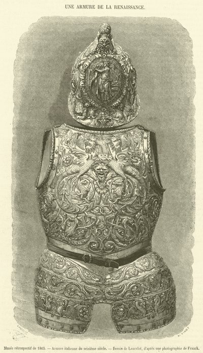 1865-ös retrospektív múzeum, tizenhatodik századi olasz páncél (metszet) alkotó: French School
