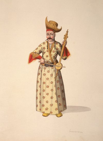 Zenész, oszmán kor, 18. század harmadik negyede (wc papíron) alkotó: French School
