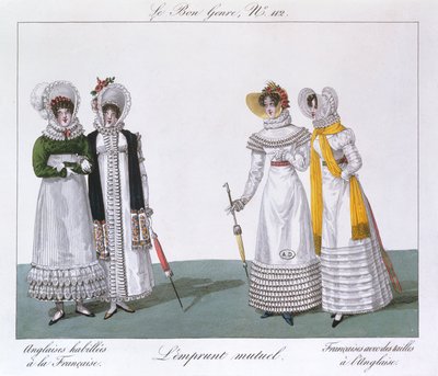 Kölcsönös kölcsönzés, lemez a Le Bon Genre sorozatból, 1810 körül alkotó: French School