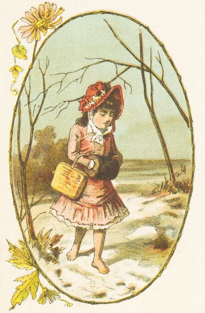 N: Nicole, a kis Niaise mezítláb sétál a hóban alkotó: French School