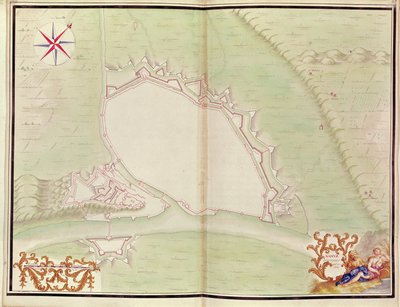 Namur, XIV. Lajos atlaszából. Külföldi helyek tervei, 1665 (toll, tinta és mosás) alkotó: French School