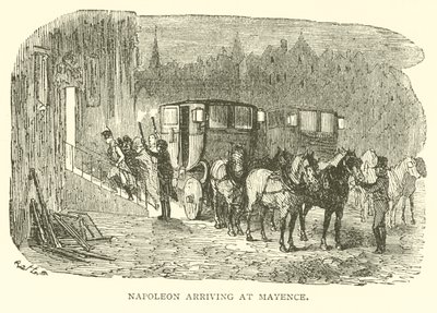 Napóleon érkezése Mayence-be (metszet) alkotó: French School